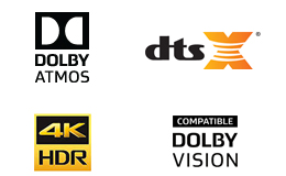 ドルビーアトモス DTS:X（R） 4K HDR Dolby Vision compatible