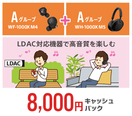 8,000円キャッシュバック LDAC対応機器で高音質を楽しむ