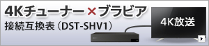 4Kチューナー×ブラビア 接続互換表（DST-SHV1）