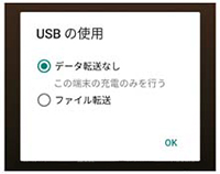 USB使用のメニューが表示
