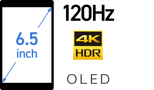 6.5inch 120Hz 4KHDR OLED