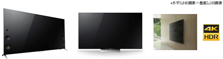 4K液晶テレビ　ブラビア『X9350Dシリーズ』（65V型）、『X9300Dシリーズ』（65V型）、X9300Dシリーズの壁掛けイメージ